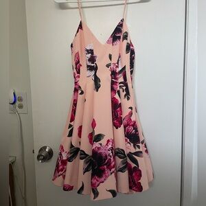 Beautiful Pink Floral Formal Minidress